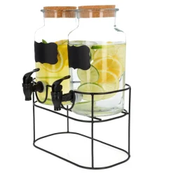 HOMLA Sloik Allos Z Kranikiem Podwojny 2 X 2 L Przezroczysty New