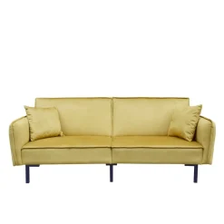 HOMLA Sofa Canto 3-Osobowa, Z Funkcja Spania, Welurowa Musztardowa 199X90X85 Cm Outlet