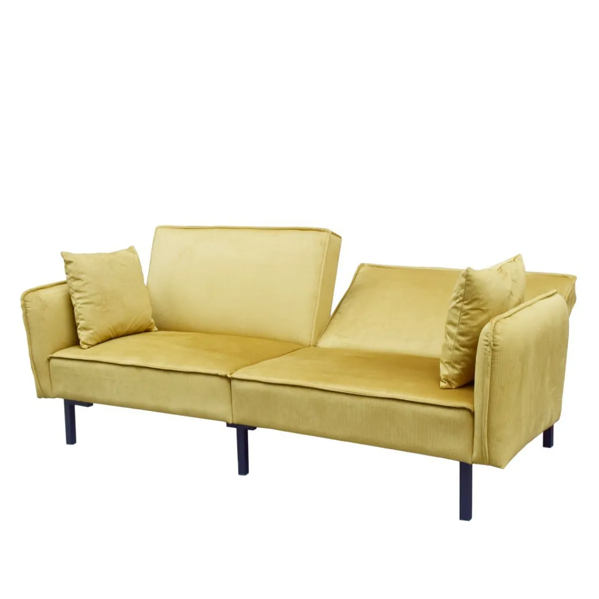 HOMLA Sofa Canto 3-Osobowa, Z Funkcja Spania, Welurowa Musztardowa 199X90X85 Cm Outlet