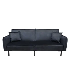 HOMLA Sofa Canto 3-Osobowa, Z Funkcja Spania, Welurowa Czarna 199X90X85 Cm Online