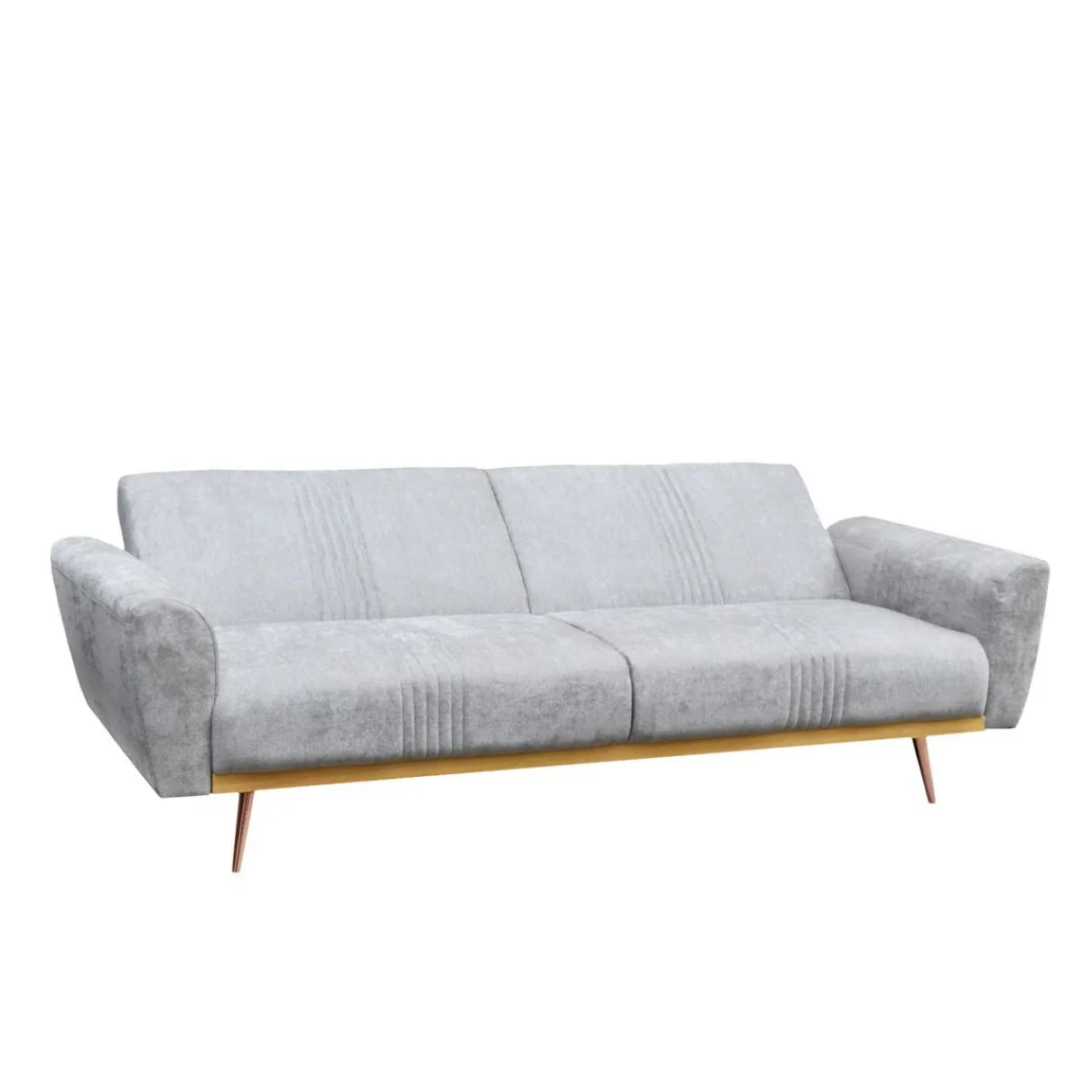 HOMLA Sofa Samtige 3-Osobowa, Z Funkcja Spania, Szara 212X84X86.5 Cm Hot