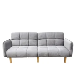 HOMLA Sofa Sonus 3-Osobowa, Z Funkcja Spania, Welurowa Musztardowa 195X91X83 Cm Best