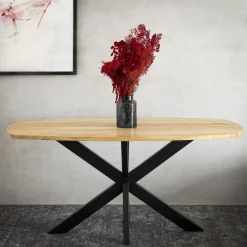 HOMLA Stol Glima Lite Drewno Akacji + Metal 140X70X76 Cm New