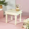 HOMLA Stolik Kawowy Banhi Lite Drewno Mango Zlobione 56X56X50 Cm Naturalny Best