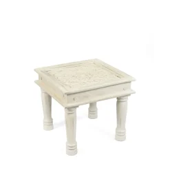 HOMLA Stolik Kawowy Banhi Lite Drewno Mango Zlobione 56X56X50 Cm Naturalny Best