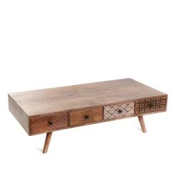 HOMLA Stolik Kawowy Tayo Lite Drewno Mango 117X65X35 Cm Naturalny Discount