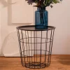 HOMLA Stolik Scandi Czarny Z Czarnym Batem 40X40X40 Cm Discount