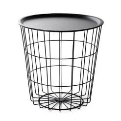 HOMLA Stolik Scandi Czarny Z Czarnym Batem 40X40X40 Cm Discount