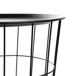 HOMLA Stolik Scandi Czarny Z Czarnym Batem 40X40X40 Cm Discount