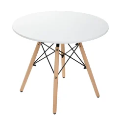 HOMLA Stol Tavolo Naturalny Z Bialym Blatem 80X72Cm Hot