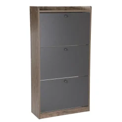 HOMLA Szafka Na Buty Eira Z Czarnymi Frontami 60X24X114 Cm Sale