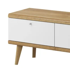 HOMLA Szafka Rtv Primo! Dab Riviera 107X50X40 Cm Bialy Clearance