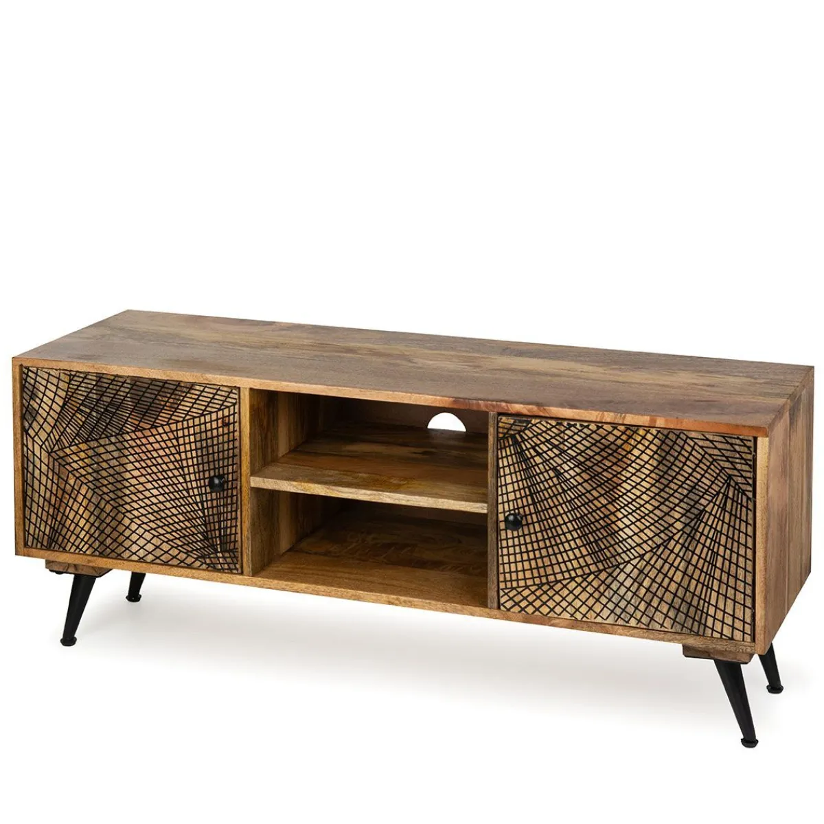 HOMLA Szafka Rtv Raffla Lite Drewno Mango 130X40X55 Naturalny Sale