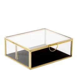 HOMLA Szkatulka Na Bizuterie Grazia Z Welurowa Wysciolka 13X11X5 Cm Zloty Best