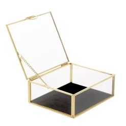 HOMLA Szkatulka Na Bizuterie Grazia Z Welurowa Wysciolka 13X11X5 Cm Zloty Best
