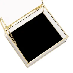 HOMLA Szkatulka Na Bizuterie Grazia Z Welurowa Wysciolka 13X11X5 Cm Zloty Best