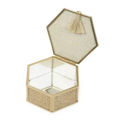 HOMLA Szkatulka Na Bizuterie Grazia Szesciokatna Z Plecionka 10,5X12X4,8 Cm New