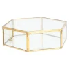 HOMLA Szkatulka Na Bizuterie Grazia Szesciokatna Zlota 17X16X5 Cm Zloty Hot