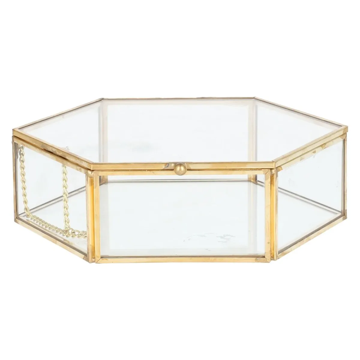 HOMLA Szkatulka Na Bizuterie Grazia Szesciokatna Zlota 17X16X5 Cm Zloty Hot