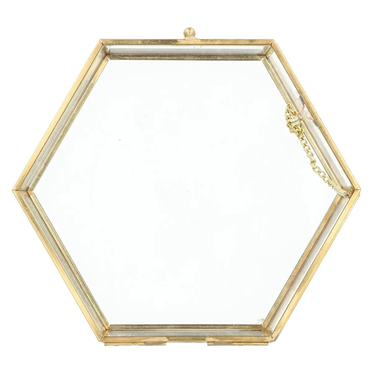 HOMLA Szkatulka Na Bizuterie Grazia Szesciokatna Zlota 17X16X5 Cm Zloty Hot