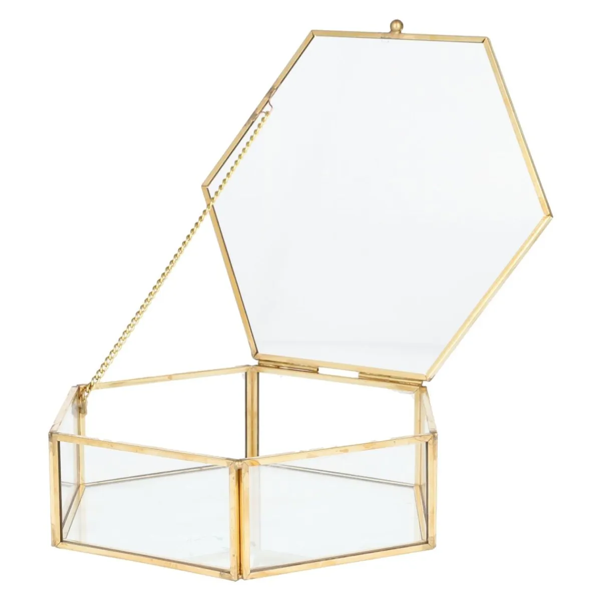 HOMLA Szkatulka Na Bizuterie Grazia Szesciokatna Zlota 17X16X5 Cm Zloty Hot