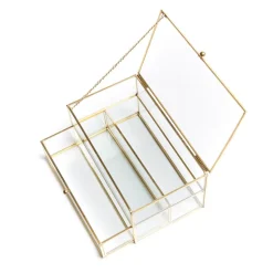 HOMLA Szkatulka Na Bizuterie Grazia Z Szufladka Zlota 21X10X10,5 Cm Przezroczysty Sale