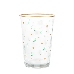 HOMLA Szklanka Daisies W Kwiatki Ze Zlotym Rantem 0,25 L