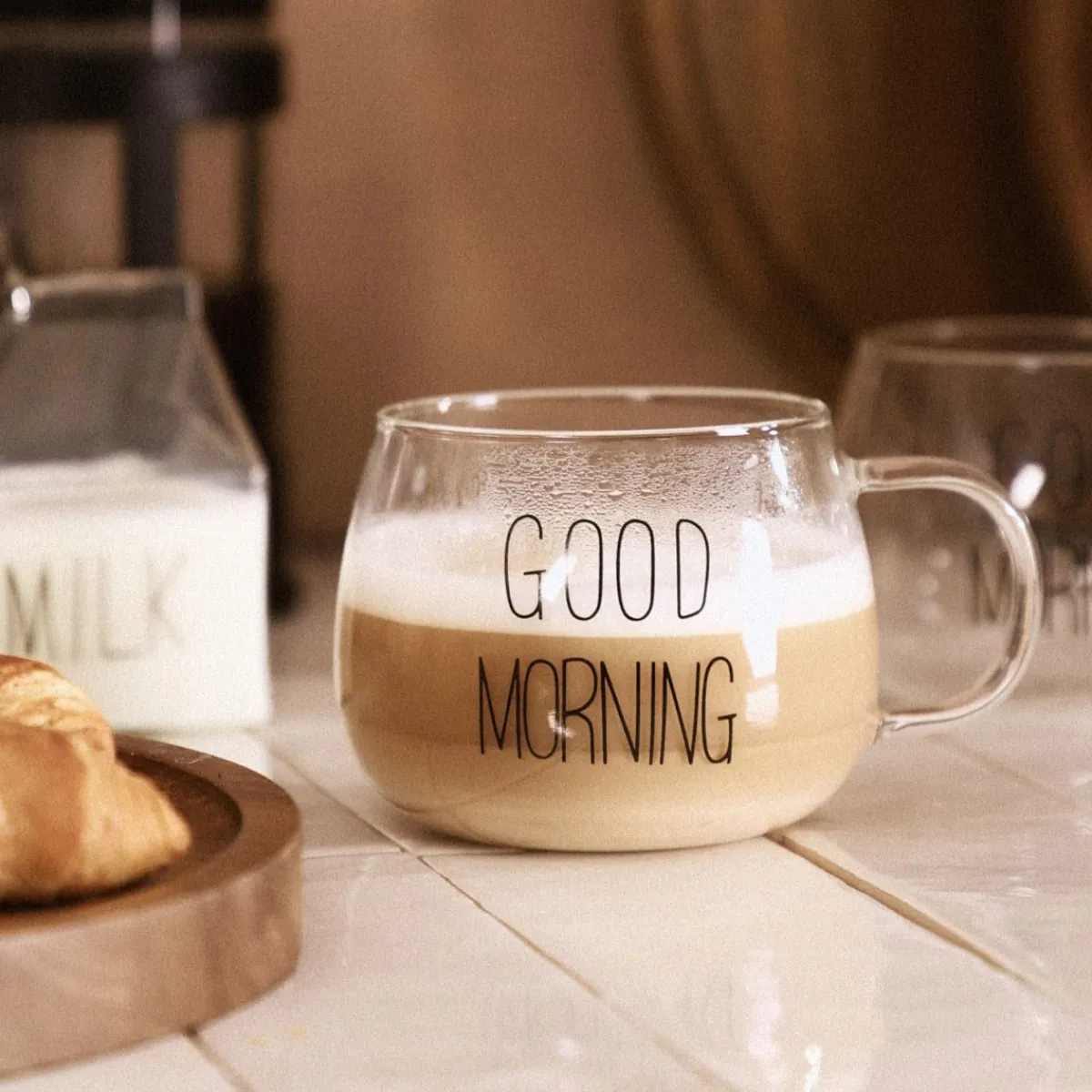HOMLA Szklanka Good Morning Z Uchem 0,4 L Przezroczysty Best