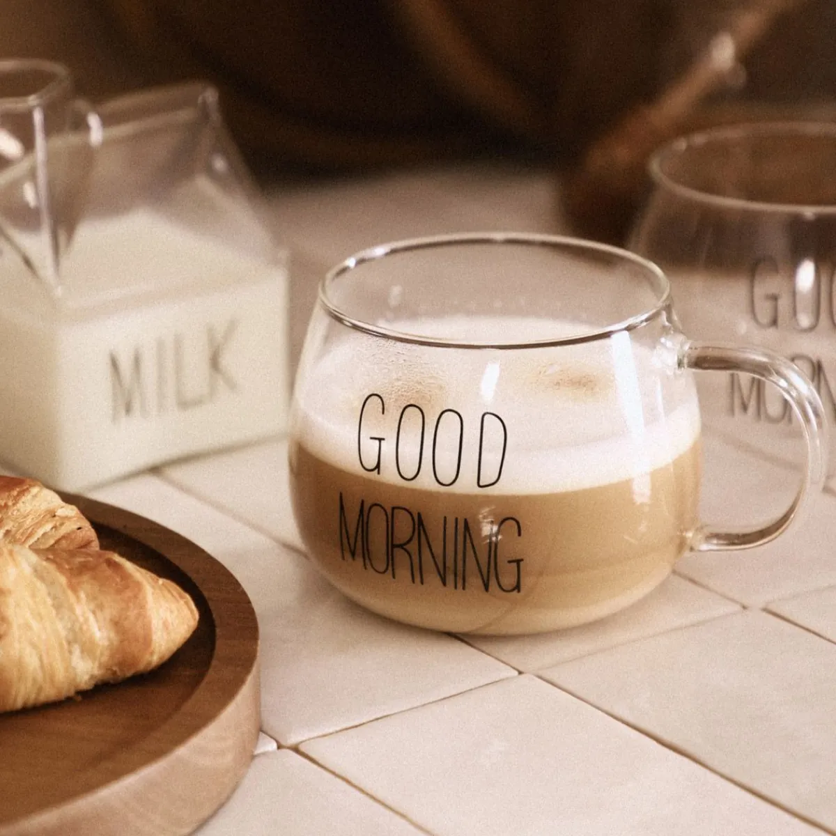 HOMLA Szklanka Good Morning Z Uchem 0,4 L Przezroczysty Best