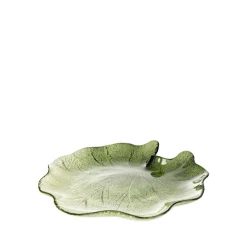 HOMLA Taca Dekoracyjna Asali Szklana Zielona 18,5X2,5 Cm