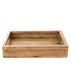 HOMLA Taca Dekoracyjna Hamsa Z Drewna Mango 30X20X6 Cm Naturalny Hot