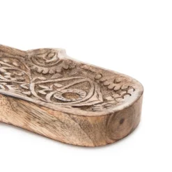 HOMLA Taca Dekoracyjna Hamsa Z Drewna Mango 15X10X2 Cm Naturalny Outlet