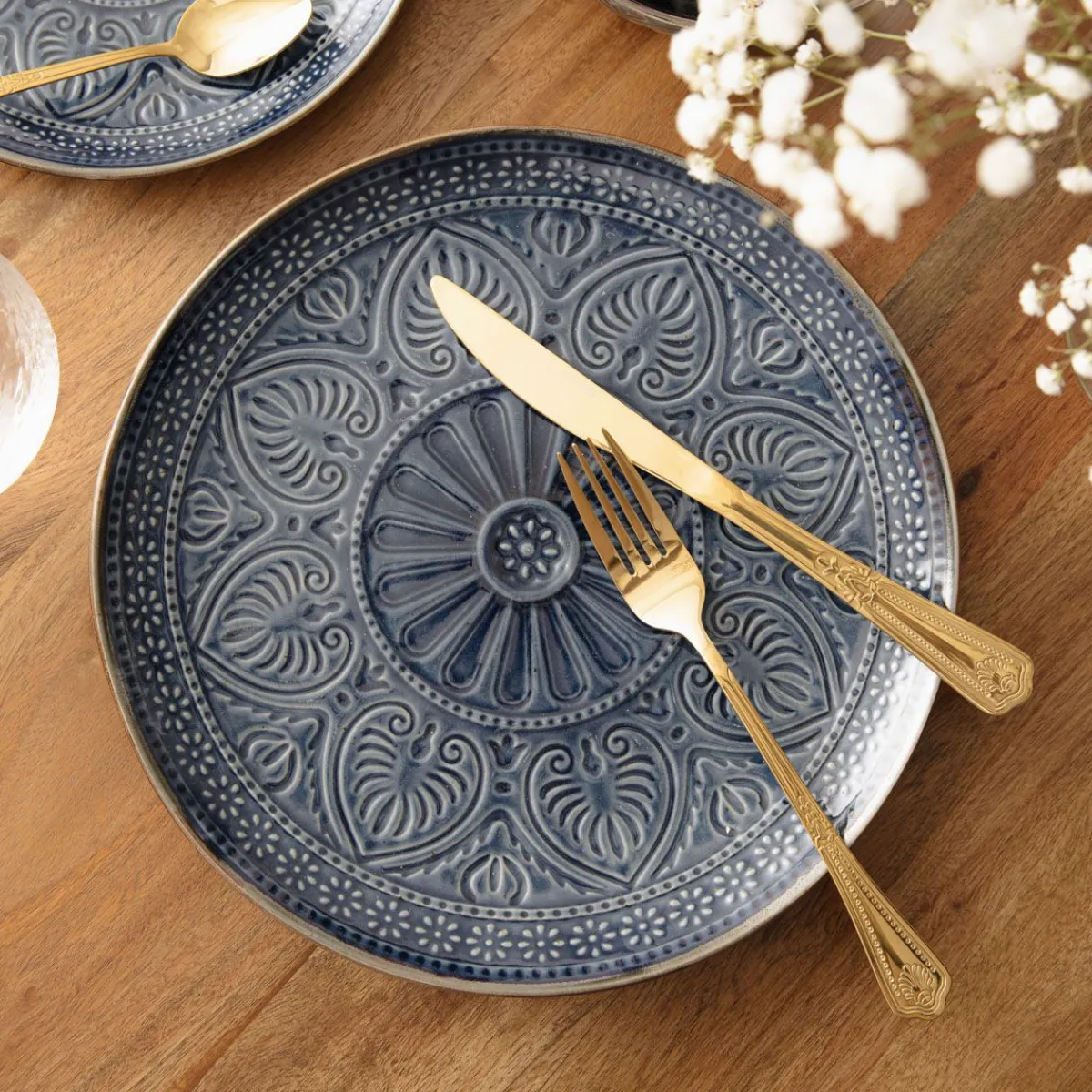 HOMLA Talerz Indie Obiadowy 27 Cm Granatowy Sale