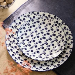 HOMLA Talerz Navia Deserowy Granatowy W Kwiatuszki 19 Cm Clearance