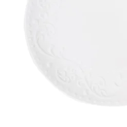HOMLA Talerz Sylia Deserowy Z Ornamentem 21 Cm Bialy Online