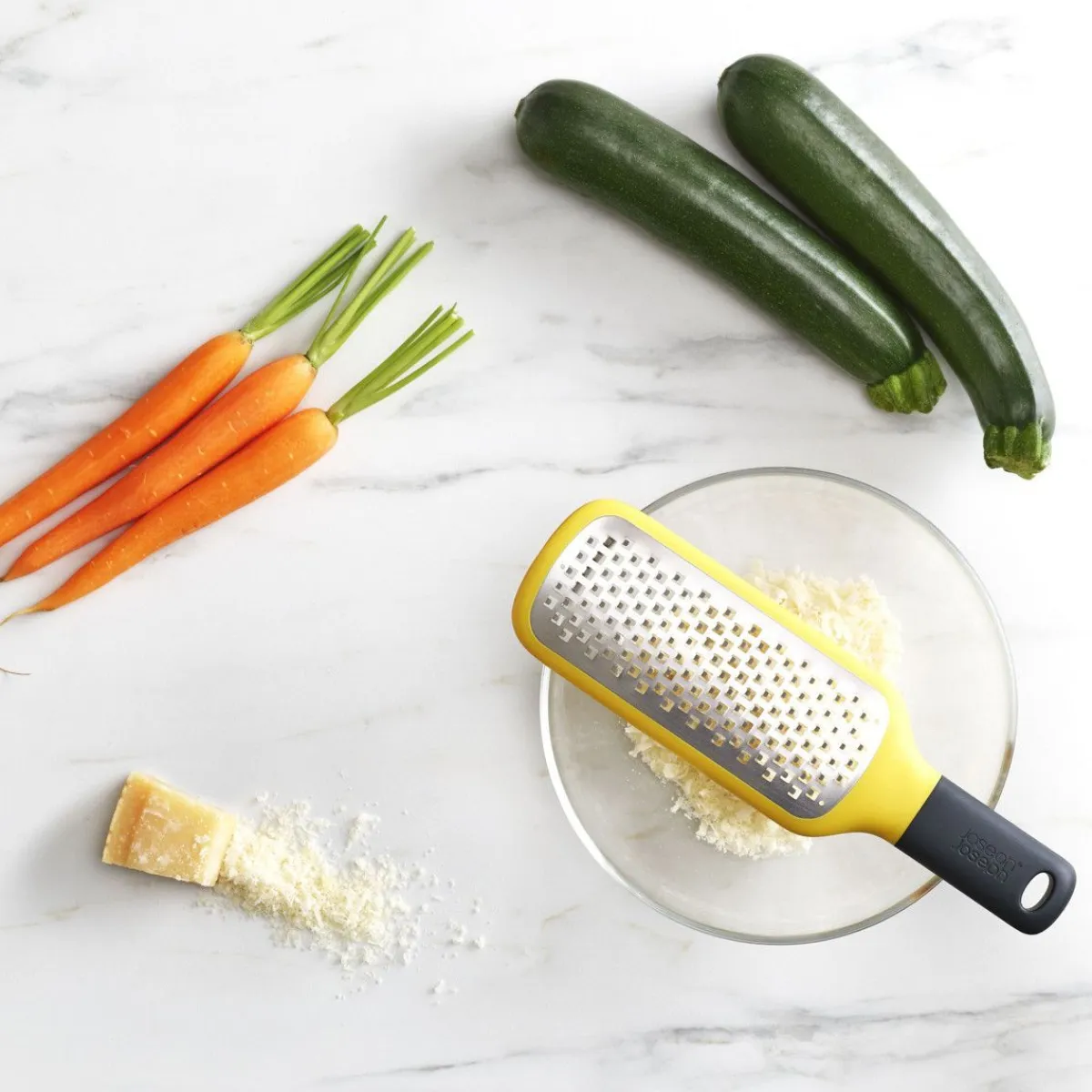 JOSEPH JOSEPH Tarka Grip Grater Na Miske Z Duzymi Oczkami 26,5X7,8 Cm Zolty Hot