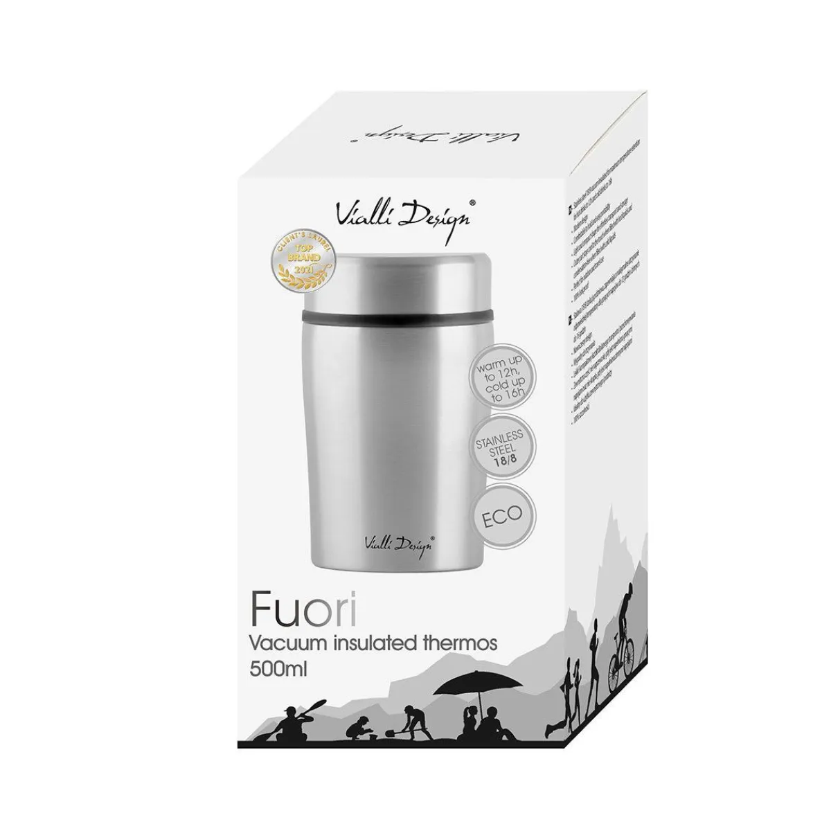 VIALLI DESIGN Termos Fuori Obiadowy 0,5 L Srebrny Hot