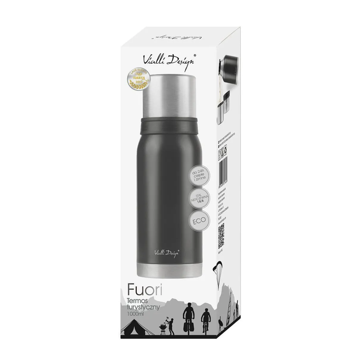 VIALLI DESIGN Termos Fuori Turystyczny 1 L Czarny Best