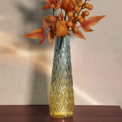HOMLA Wazon Archie Szklany Ombre Granatowo-Zolty 6,5X22 Cm Discount