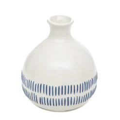 HOMLA Wazon Serena Ceramiczny Z Niebieskimi Kreseczkami 13X13X15 Cm Discount