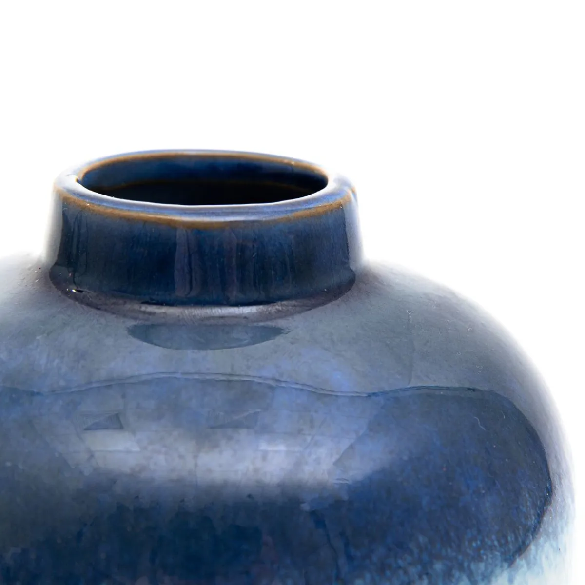 HOMLA Wazon Soleto Ceramiczny 15X5X22,4 Cm Granatowy Discount