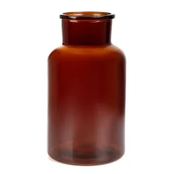 HOMLA Wazon Tenno Szklany Brazowy 14,5X14,5X25,5 Cm Clearance