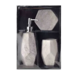 BATHLAB Zestaw Akcesoriow Lazienkowych Odette Natural 3 El. Bialy Best