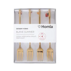 HOMLA Zestaw Blane Summer Widelczykow Ch Deserowych 4 Szt Zloty Clearance