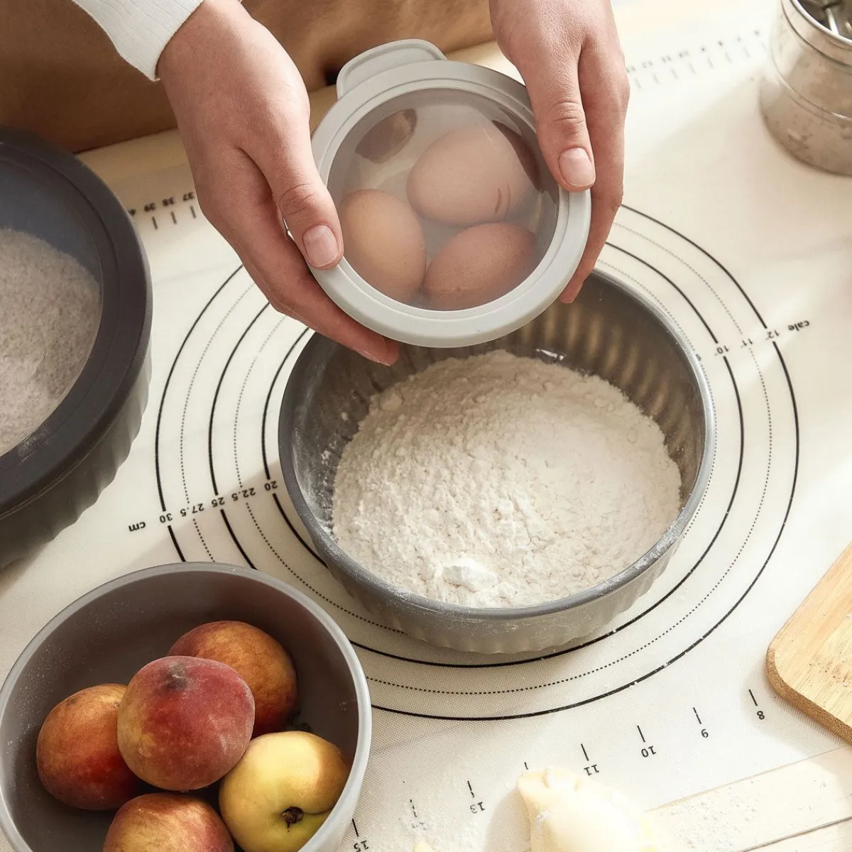 HOMLA Zestaw Easy Cook Misek Z Pokrywkami 4 Szt Szary