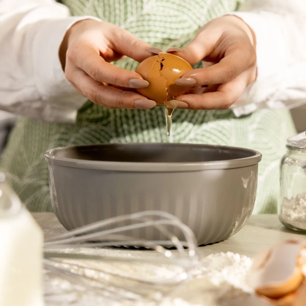 HOMLA Zestaw Easy Cook Misek Z Pokrywkami 4 Szt Szary