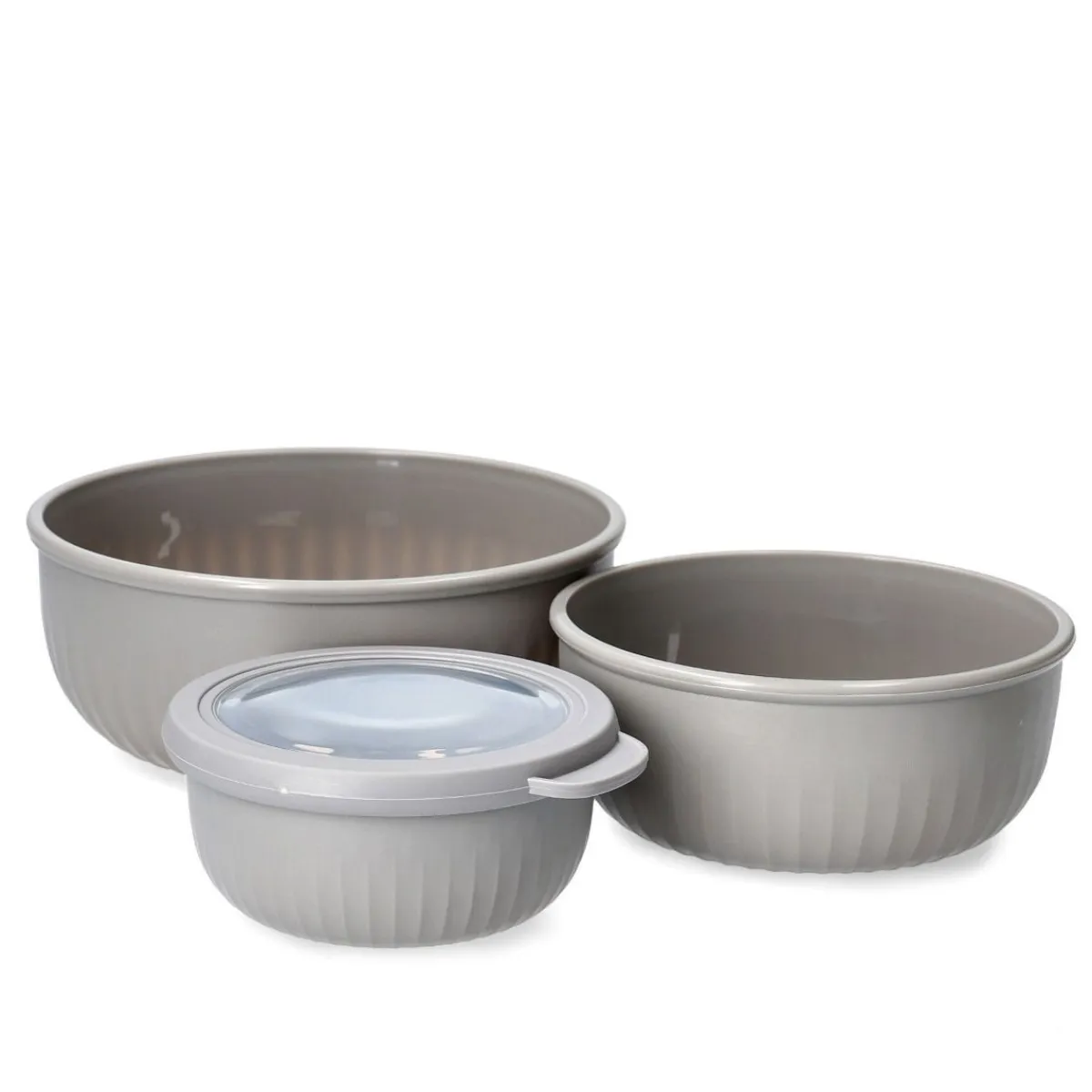 HOMLA Zestaw Easy Cook Misek Z Pokrywkami 4 Szt Szary