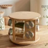 HOMLA Zestaw Przyprawnikow Bambou Na Obrotowym Stojaku - 8 Sloiczkow 15X19 Cm Naturalny Online