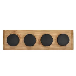 HOMLA Zestaw Przyprawnikow Bambou Bambusowych Na Stojaku 4 Sloiczki 26X7,5 Cm Naturalny Sale