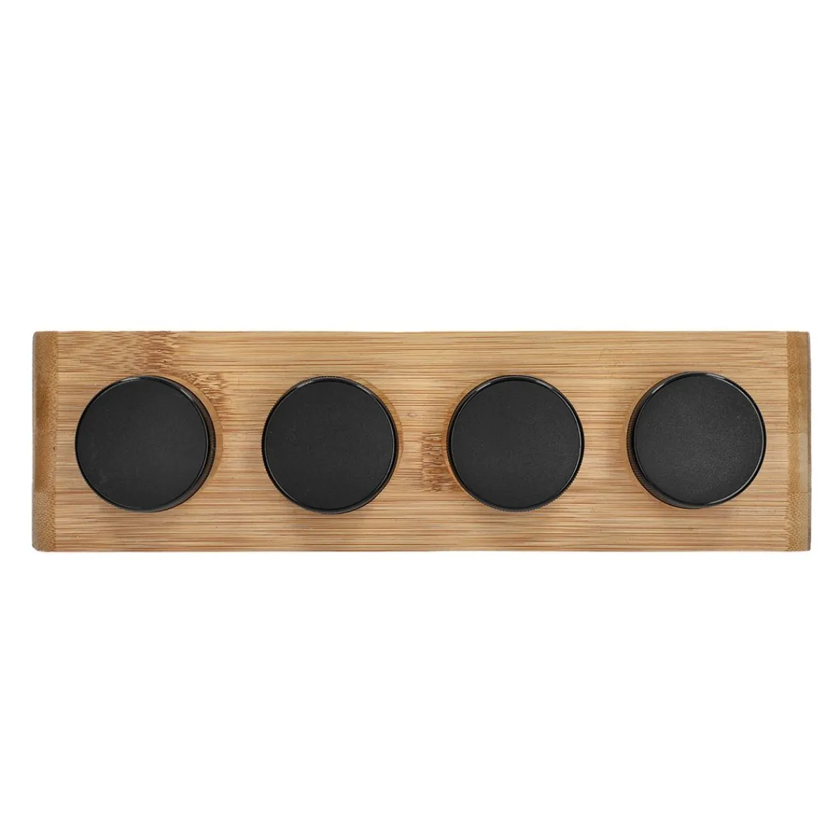 HOMLA Zestaw Przyprawnikow Bambou Bambusowych Na Stojaku 4 Sloiczki 26X7,5 Cm Naturalny Sale
